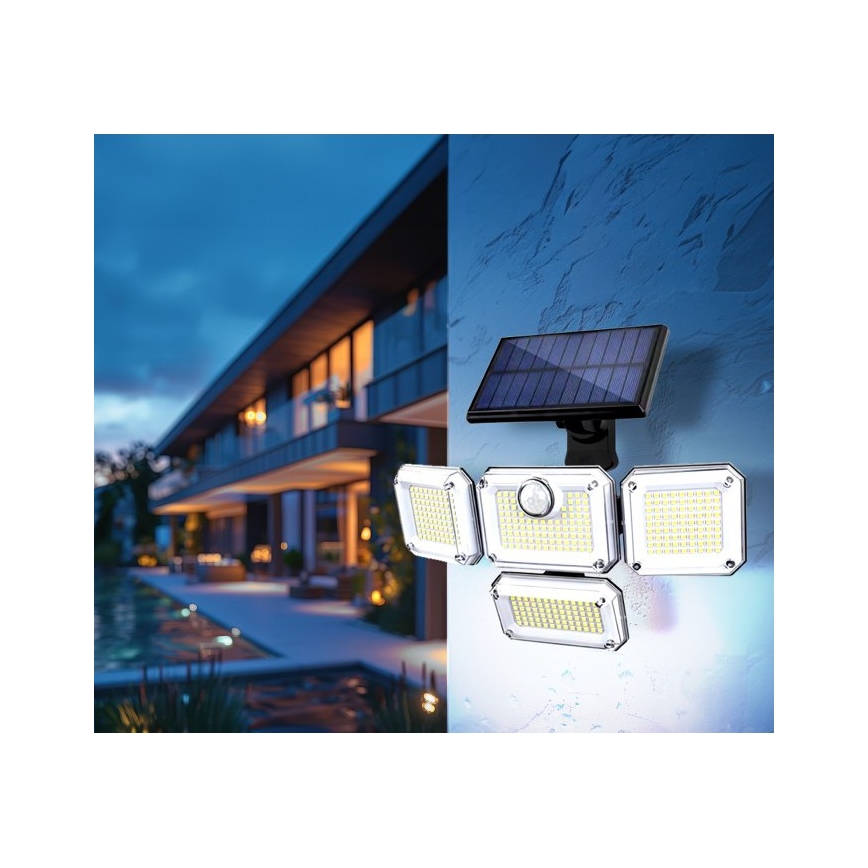 Projecteur solaire LED avec détecteur GLOW LED/2,5W/3,7V 6500K IP44 2400 mAh + télécommande