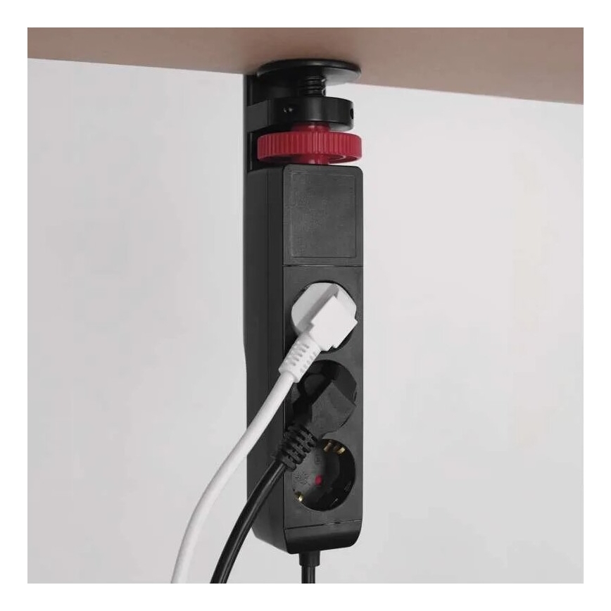 Prolunga con attacco alla tavola 3Z + 3xUSB 1,5m nero