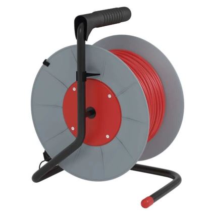 Prolunga con avvolgicavo con 4 prese 25m grigio/rosso