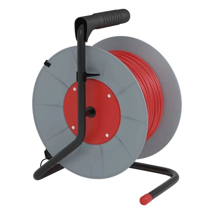 Prolunga con avvolgicavo con 4 prese 25m grigio/rosso
