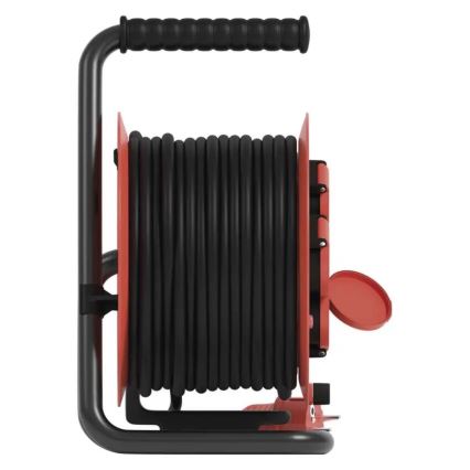 Prolunga con avvolgicavo con 4 prese 25m IP44 rosso