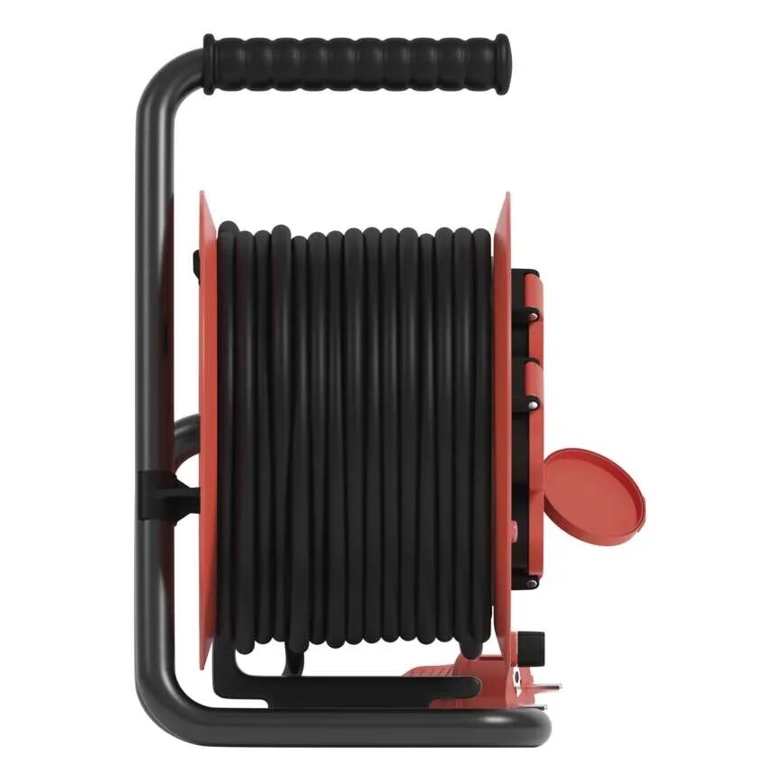 Prolunga con avvolgicavo con 4 prese 25m IP44 rosso
