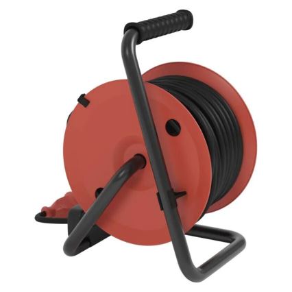 Prolunga con avvolgicavo con 4 prese 25m IP44 rosso