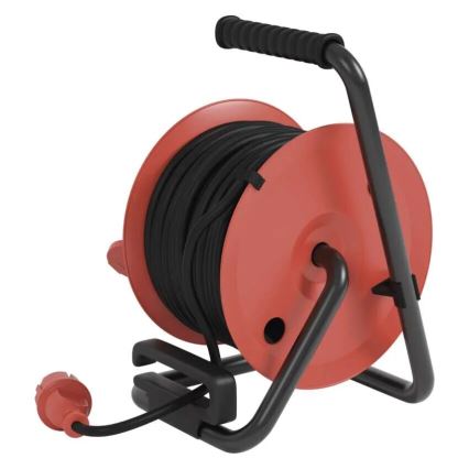 Prolunga con avvolgicavo con 4 prese 25m IP44 rosso