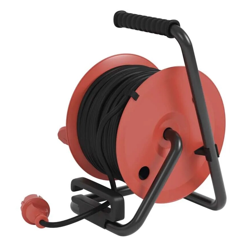Prolunga con avvolgicavo con 4 prese 25m IP44 rosso