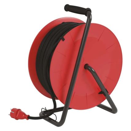 Prolunga con avvolgicavo con 4 prese 50m rosso IP44