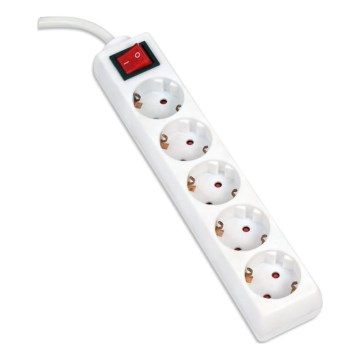 Prolunga con interruttore 5Z Tipo F 1,5m bianco
