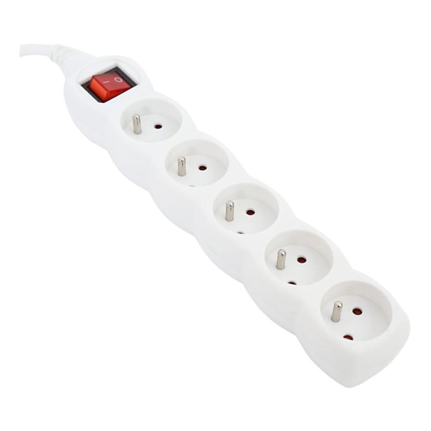 Prolunga con interruttore 5Z Type E 3m bianco
