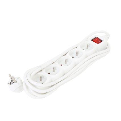 Prolunga con interruttore 5Z Type E 3m bianco