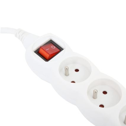 Prolunga con interruttore 5Z Type E 3m bianco