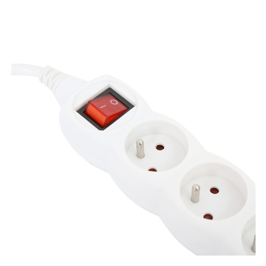 Prolunga con interruttore 5Z Type E 3m bianco