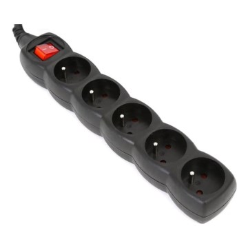 Prolunga con interruttore 5Z Type E 3m nero