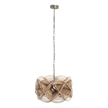 PTMD - Pendelleuchte YENA mit Kette 1xE27/40W/230V Ø 57 cm Rattan
