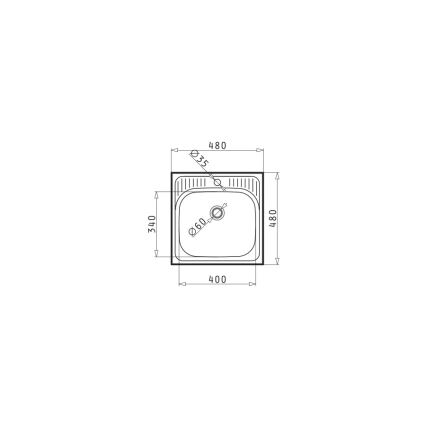 Pyramis 105061001 - Lavello da cucina ET34 48x48 cm satinato