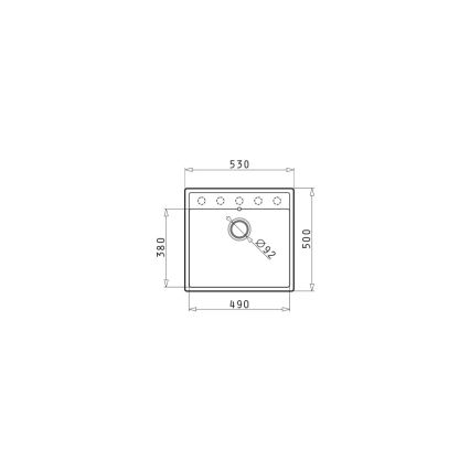 Pyramis 70007601 - Lavello da cucina CAMEA 50x53 cm granito/nero