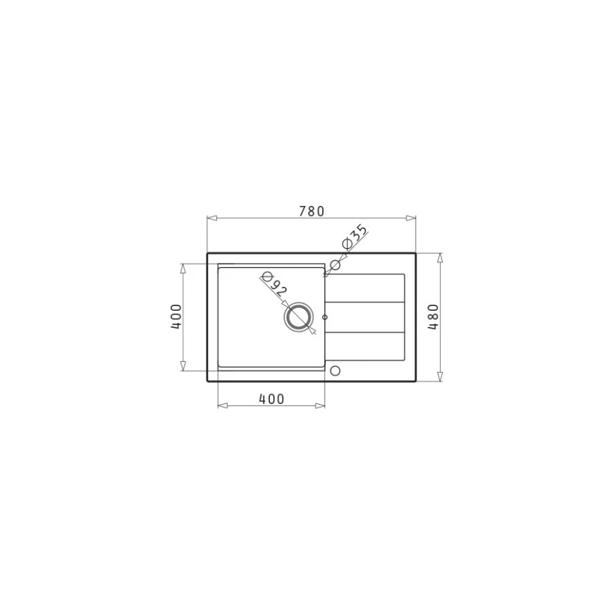 Pyramis 70083801 - Lavello da cucina SPARTA PLUS LUX 78x48 cm granito/grigio