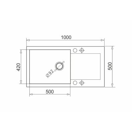 Pyramis 70089601 - Lavello da cucina MIDO 100x50 cm granito/nero