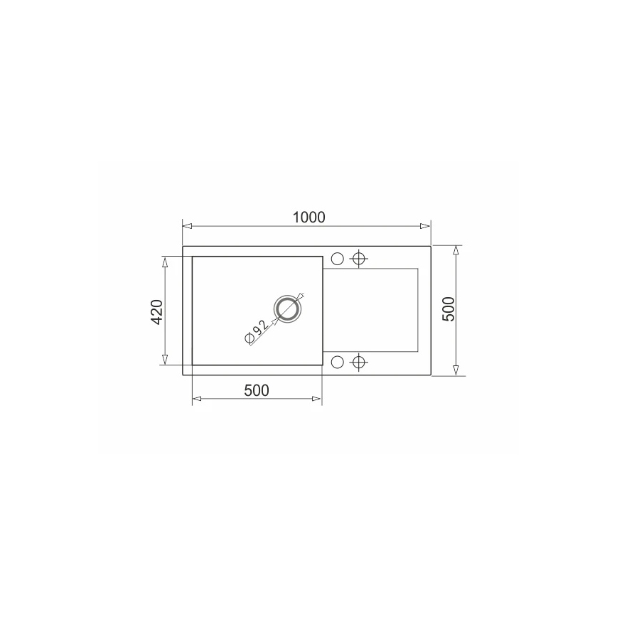 Pyramis 70089601 - Lavello da cucina MIDO 100x50 cm granito/nero