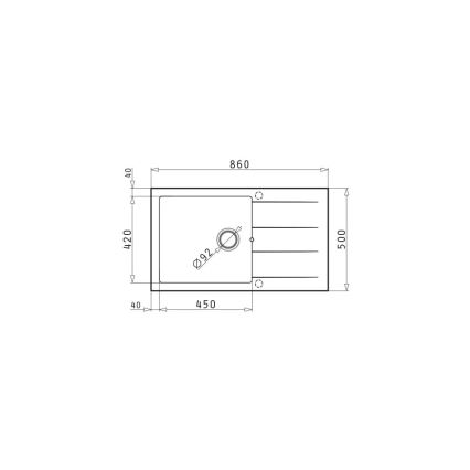 Pyramis 70107211 - Lavello da cucina ATHLOS 86x50 cm granito/grigio