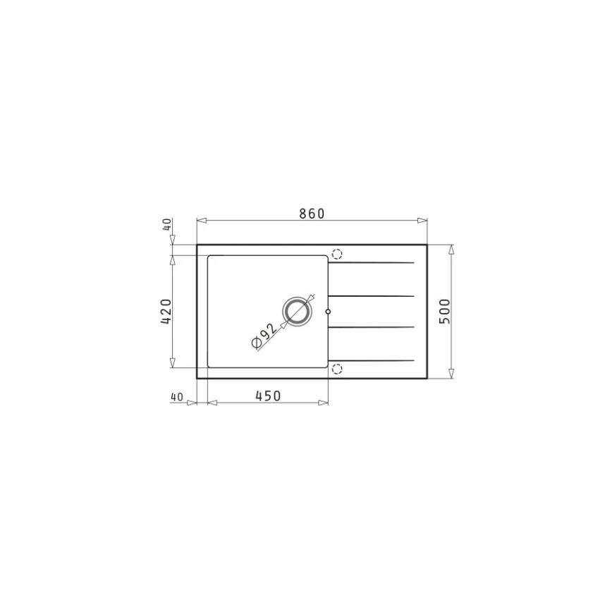 Pyramis 70107311 - Lavello da cucina ATHLOS 86x50 cm granito/beige