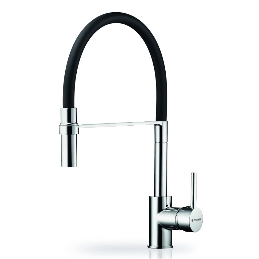 Pyramis 90939801 - Robinet d'évier avec bec flexible SERINA chrome/noir