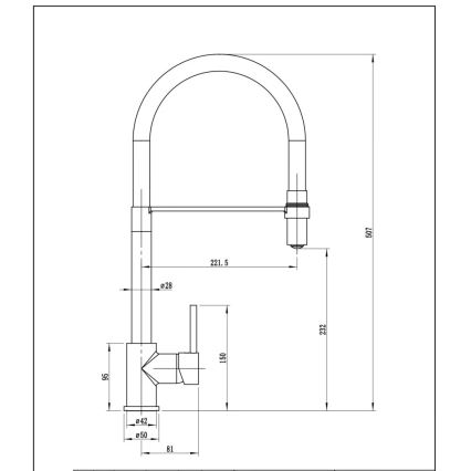 Pyramis 90939901 - Wasserhahn (Armatur) mit flexiblem Arm SERINA schwarz matt