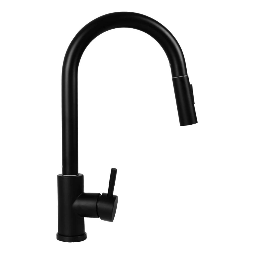 Pyramis 90941338 - Rubinetto da cucina con doccetta estraibile IDEA nero opaco