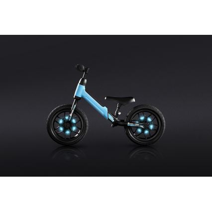 QPlay - Bici a spinta con LED lampade su ruote SPARK blu
