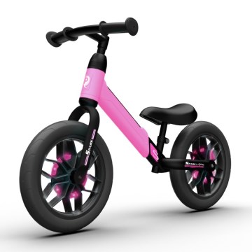 QPlay - Bici a spinta con LED lampade su ruote SPARK rosa