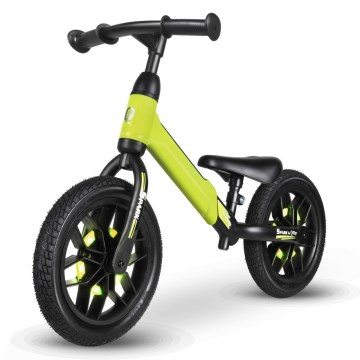 QPlay - Bici a spinta con LED lampade su ruote SPARK verde