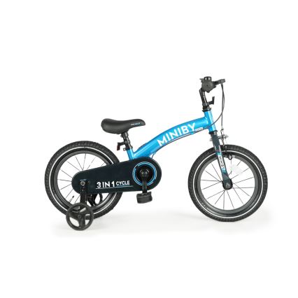 QPlay - Bicicletta per bambini 14 MINIBY 3 in 1 blu