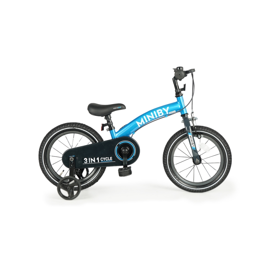 QPlay - Bicicletta per bambini 14 MINIBY 3 in 1 blu