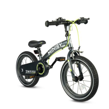 QPlay - Bicicletta per bambini 14 MINIBY 3 in 1 grigia