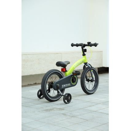 QPlay - Bicicletta per bambini 14" MINIBY 3in1 verde