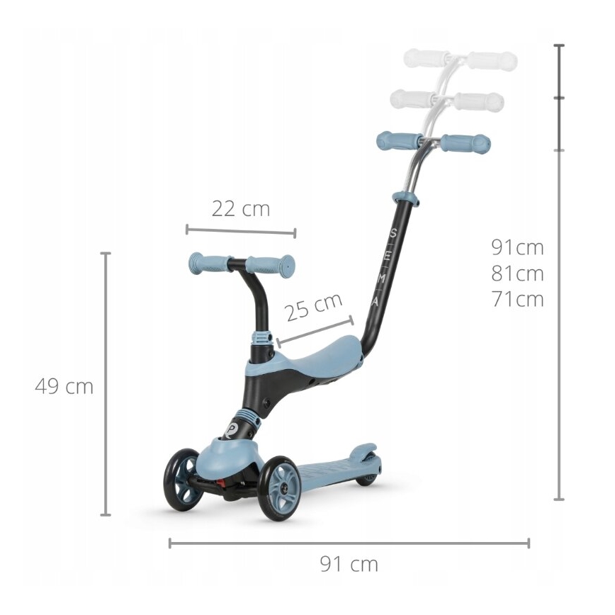 QPlay - Kinder-Scooter 4in1 SEMA blau