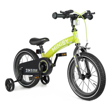 QPlay - Kinderfahrrad 14" MINIBY 3in1 grün