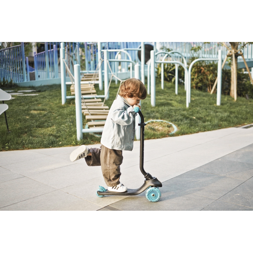 QPlay - Kinderroller SEMA EVO 5-in-1 mit LED-Rädern, blau