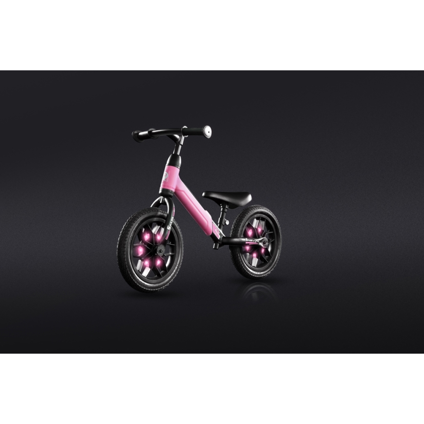 QPlay - Laufrad mit LED-Leuchten auf Rädern SPARK pink
