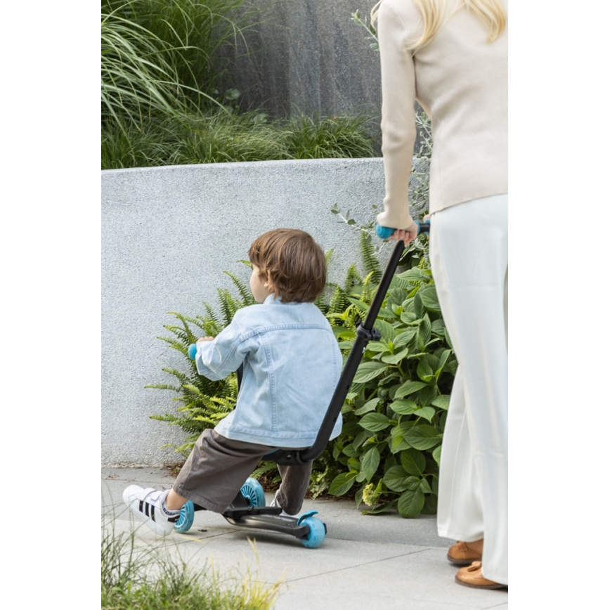 QPlay - Monopattino per bambini con ruote LED 5 in 1 SEMA EVO blu