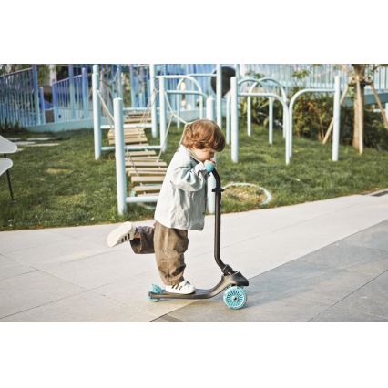 QPlay - Monopattino per bambini con ruote LED 5 in 1 SEMA EVO blu