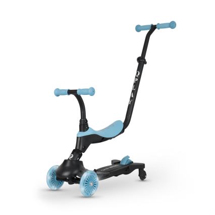 QPlay - Monopattino per bambini con ruote LED 5 in 1 SEMA EVO blu