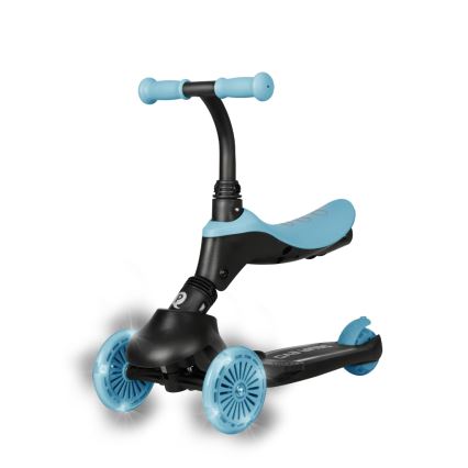 QPlay - Monopattino per bambini con ruote LED 5 in 1 SEMA EVO blu
