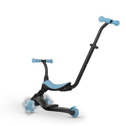 QPlay - Monopattino per bambini con ruote LED 5 in 1 SEMA EVO blu