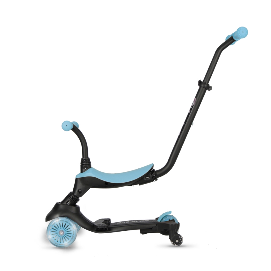 QPlay - Monopattino per bambini con ruote LED 5 in 1 SEMA EVO blu