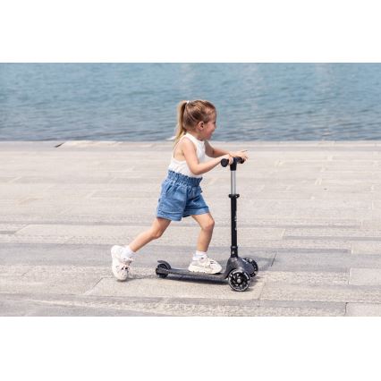QPlay - Monopattino per bambini SPARKLING con ruote LED, nero