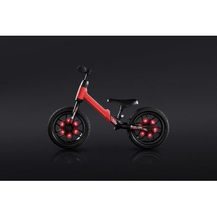QPlay - Bicicletta senza pedali con luci LED sulle ruote SPARK rossa