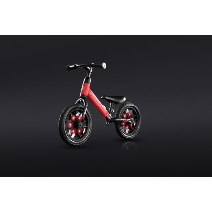 QPlay - Bicicletta senza pedali con luci LED sulle ruote SPARK rossa