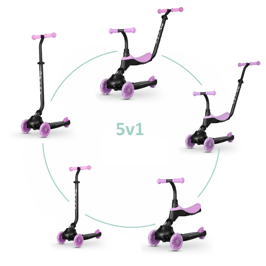 QPlay - Per bambini scooter 5in1 SEMA viola
