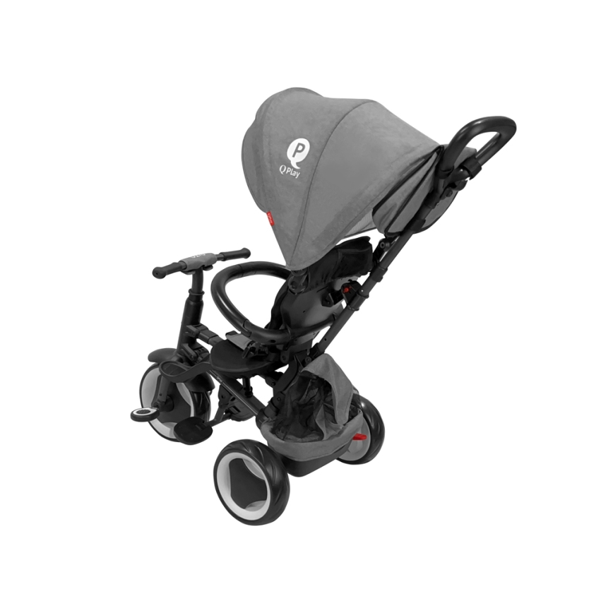 QPlay - Triciclo 3 in 1 per bambini RITO EVA PLUS grigio