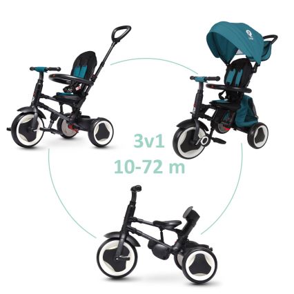 QPlay - Triciclo 3 in 1 per bambini RITO EVA PLUS turchese